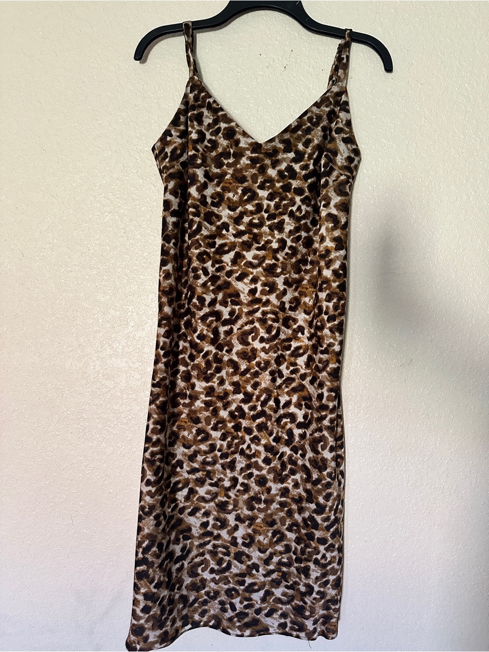 Rebecca Minkoff Brown Leopard Print Midi Slip Dress
